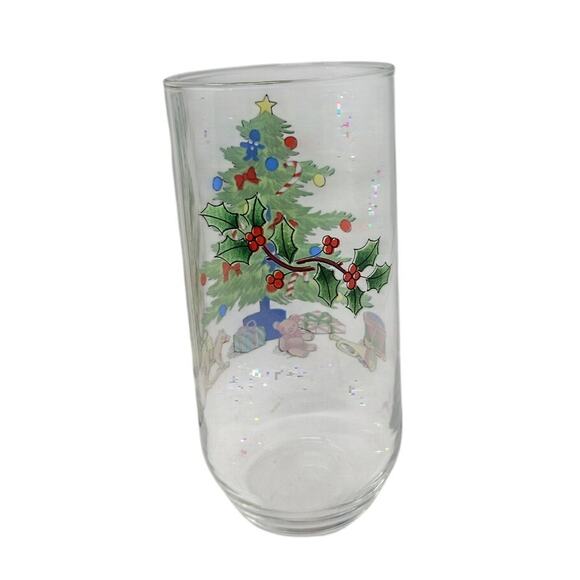Set of 11 Vintage 90s Luminarc 16 Oz Christmas Tree Glass Tumbler Cooler Noel - Picture 6 of 6